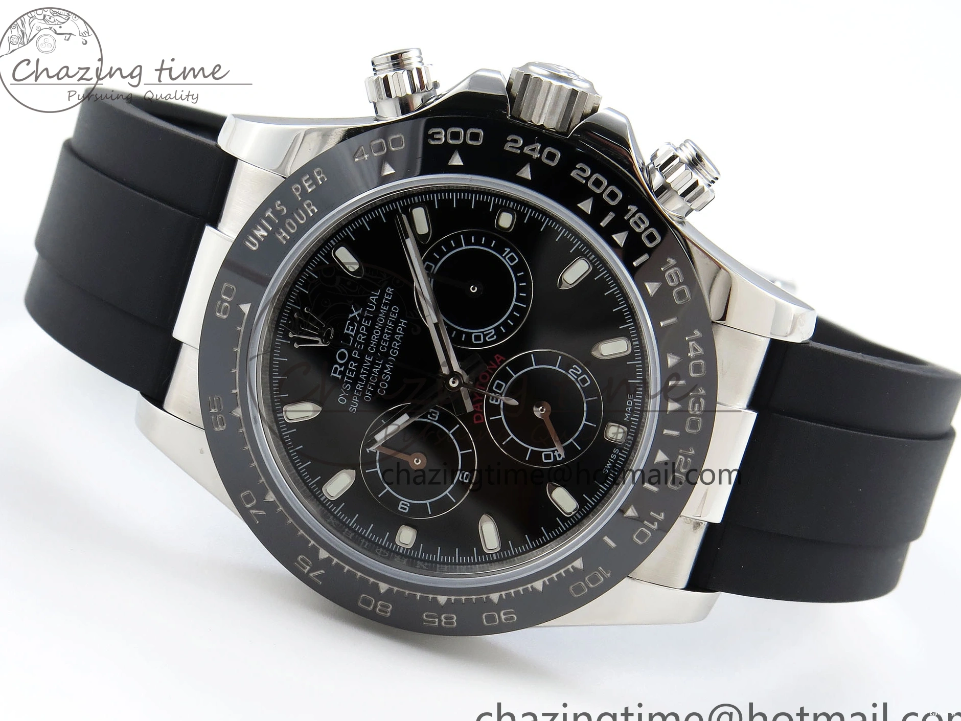 1225 Premium DAYTONA 116519 SS OMF BEST EDITION BLACK DIAL ON OYSTERFLEX STRAP A7750 (SLIM MOVEMENT) 1788